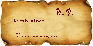 Wirth Vince névjegykártya