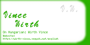 vince wirth business card